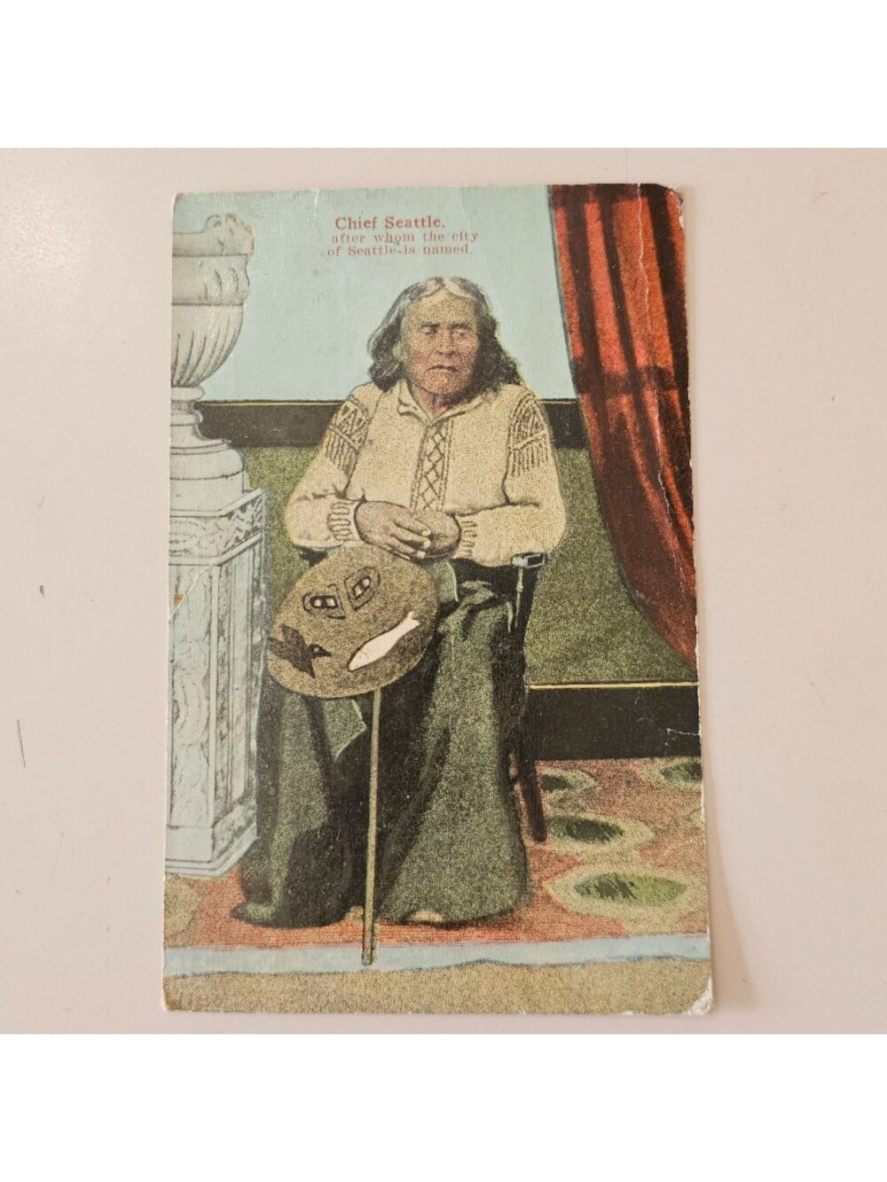 Chief Seattle Postcard After Whom Seattle Is Named c1910 Antique posted 1915